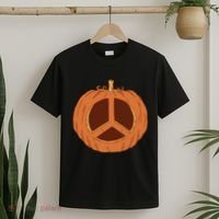 Peace Symbol Pumpkin Holiday T-Shirt thumb 2