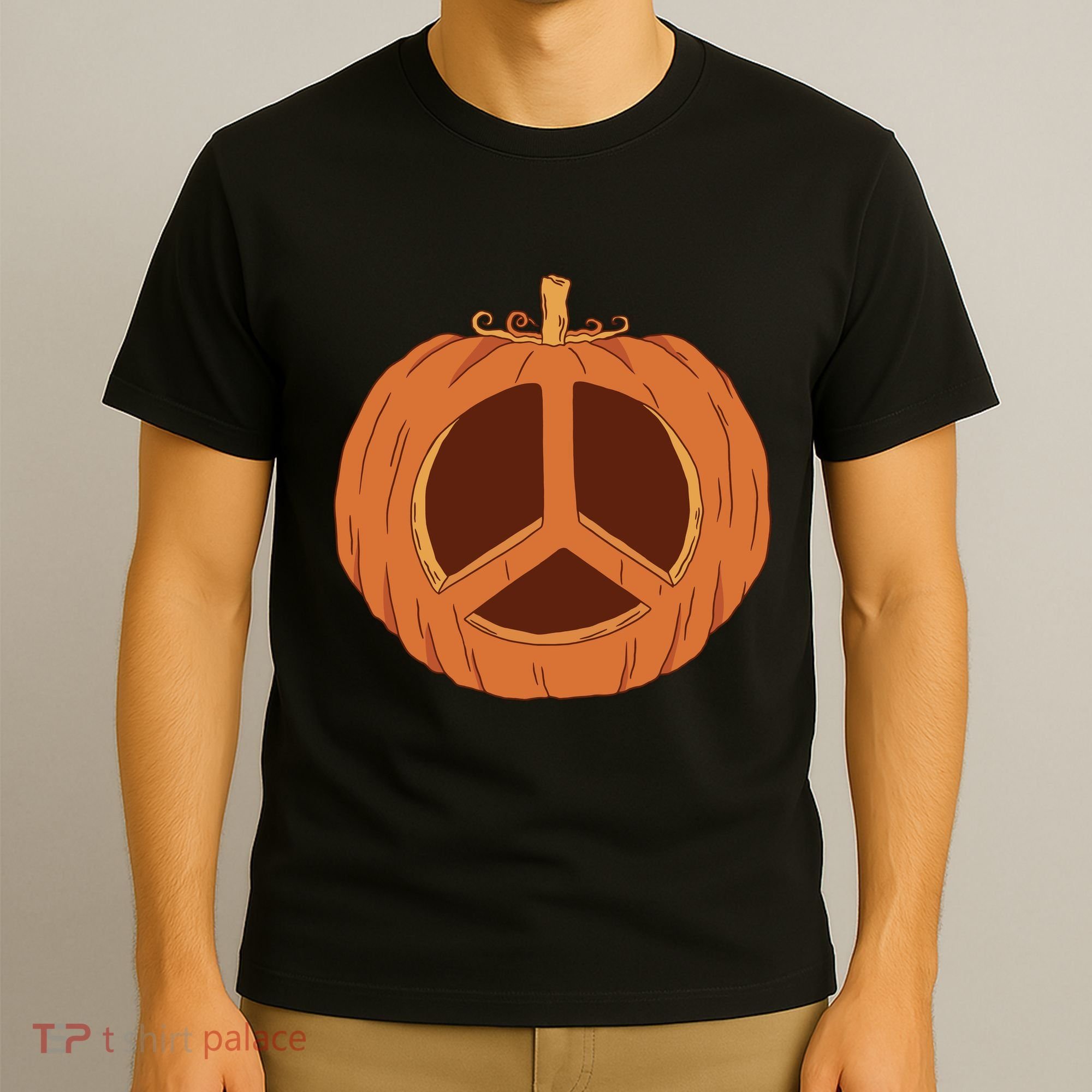 Peace Symbol Pumpkin Holiday T-Shirt