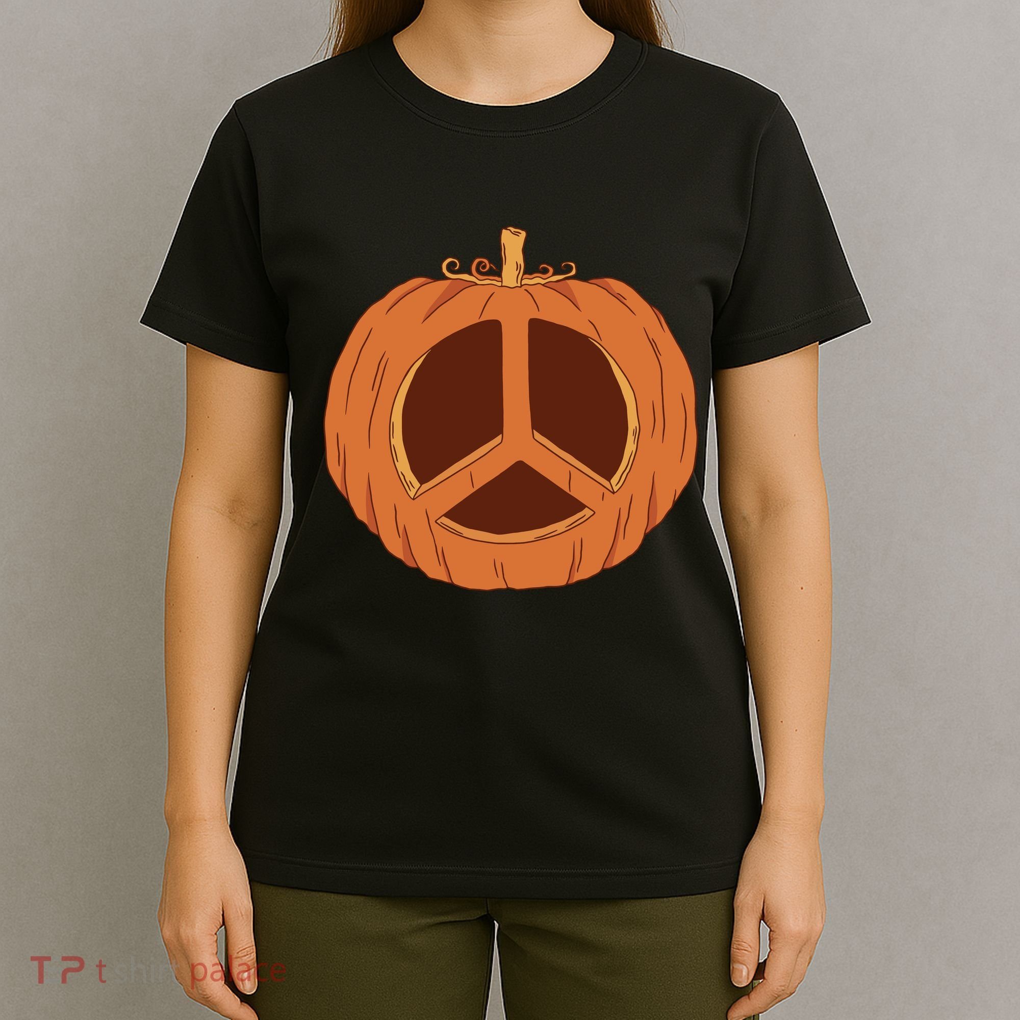 Peace Symbol Pumpkin Holiday T-Shirt
