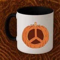 Peace Symbol Pumpkin Holiday Coffee Mug thumb 2