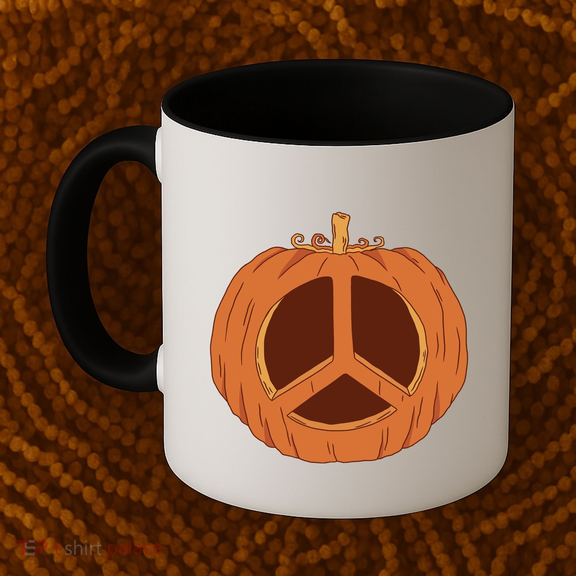 Peace Symbol Pumpkin Holiday Coffee Mug