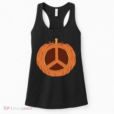 Peace Symbol Pumpkin Holiday Women's Tank Top
