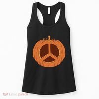 Peace Symbol Pumpkin Holiday Women's Tank Top thumb 0
