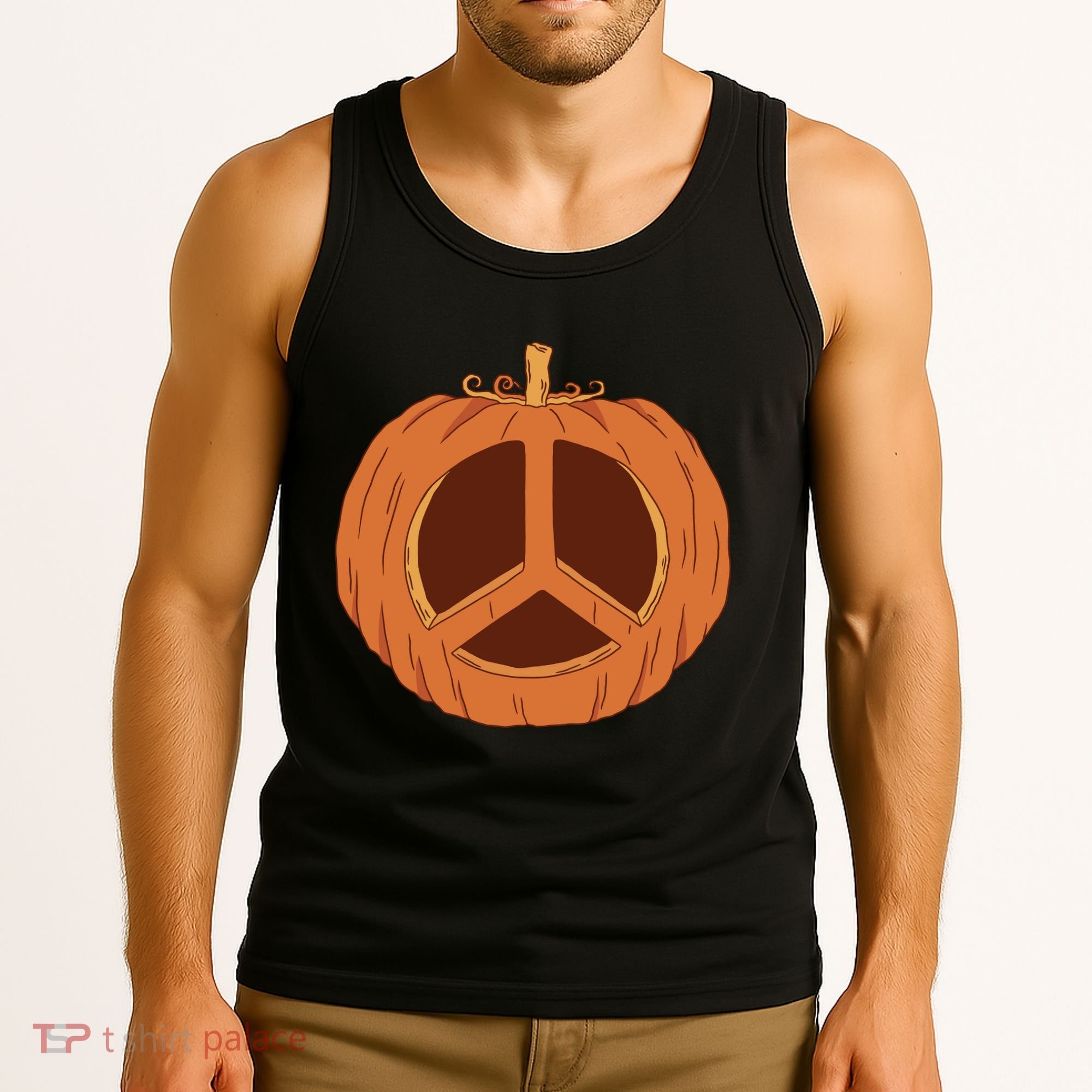 Peace Symbol Pumpkin Holiday Tank Top