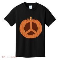 Peace Symbol Pumpkin Holiday Kids T-Shirt thumb 0