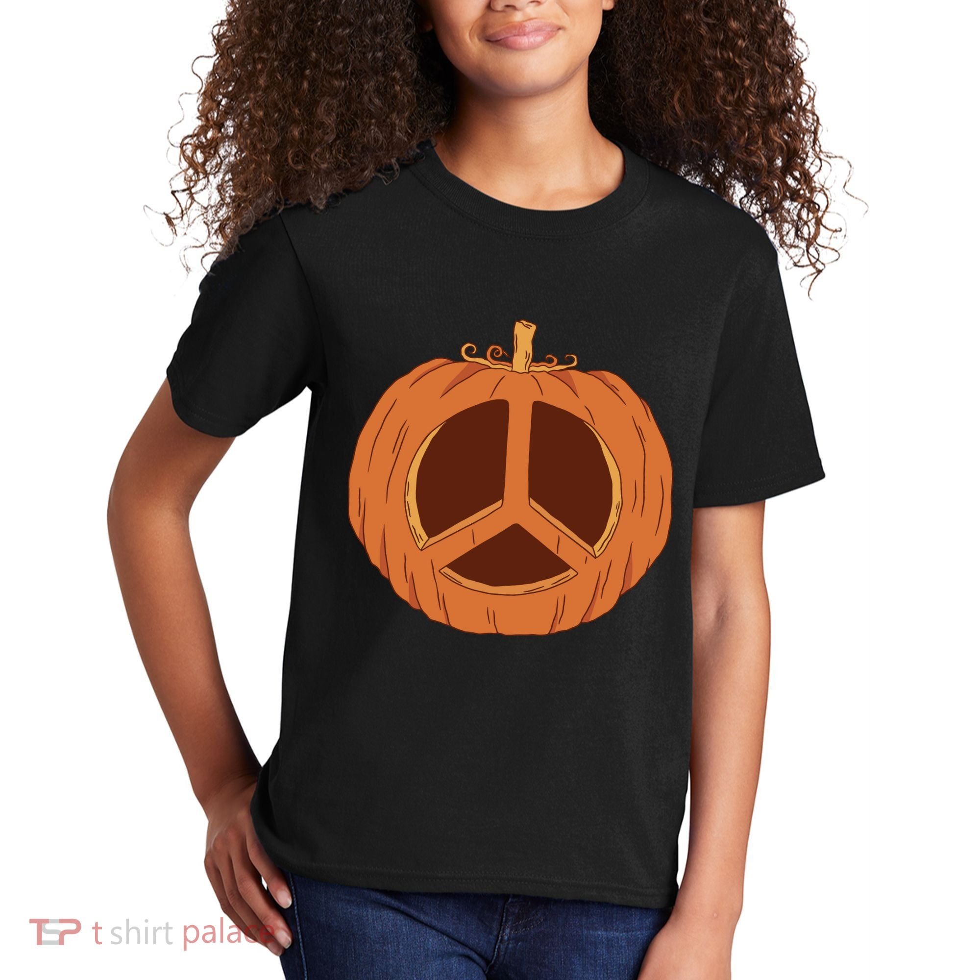 Peace Symbol Pumpkin Holiday Kids T-Shirt