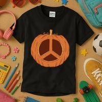 Peace Symbol Pumpkin Holiday Kids T-Shirt thumb 3
