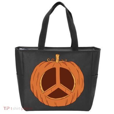 Peace Symbol Pumpkin Holiday Tote Bag