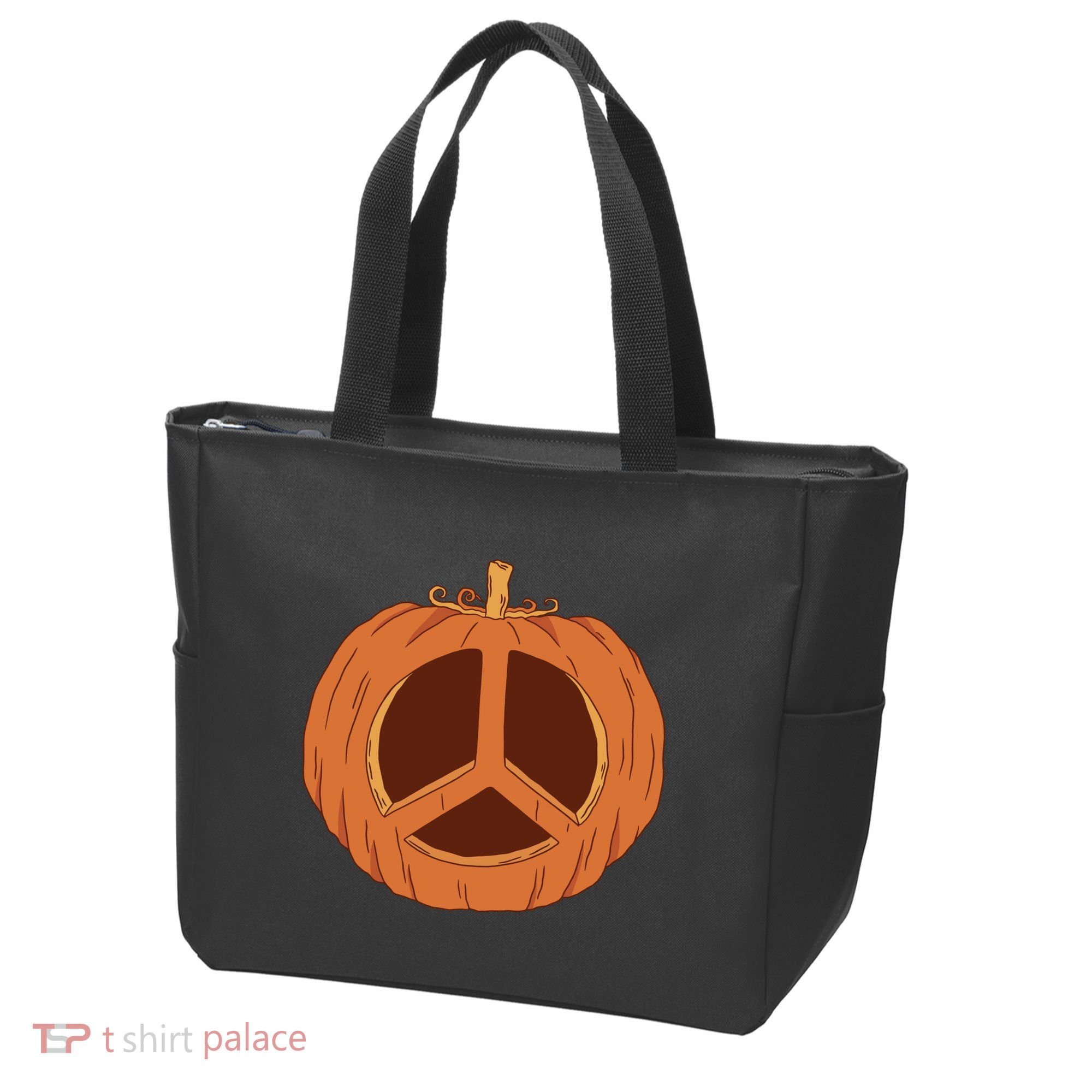 Peace Symbol Pumpkin Holiday Tote Bag