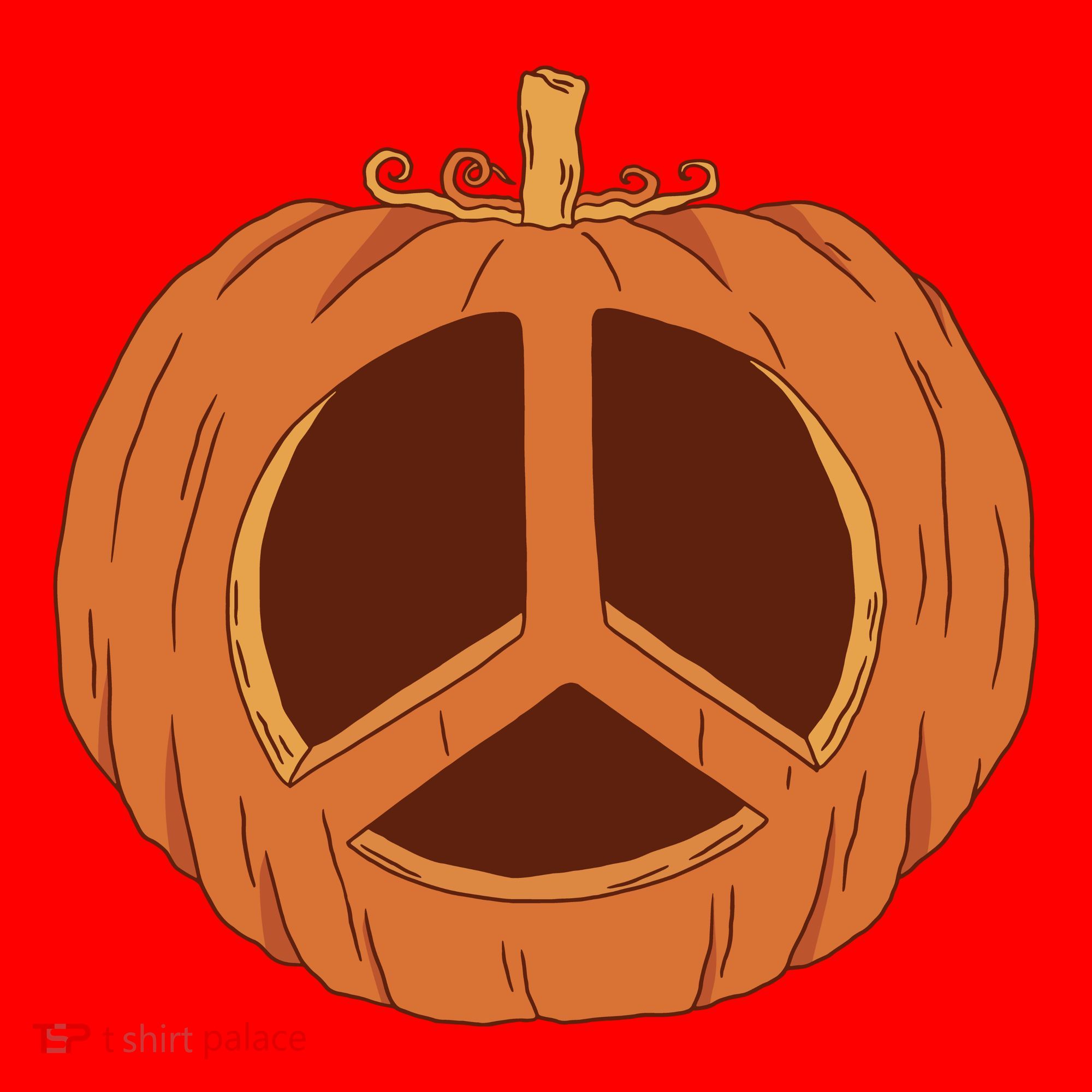 Peace Symbol Pumpkin Holiday Santa Hat