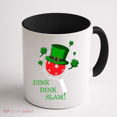 Pickleball St Patricks Day Leprechaun Dink Dink Slam Coffee Mug back