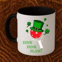Pickleball St Patricks Day Leprechaun Dink Dink Slam Coffee Mug thumb 2
