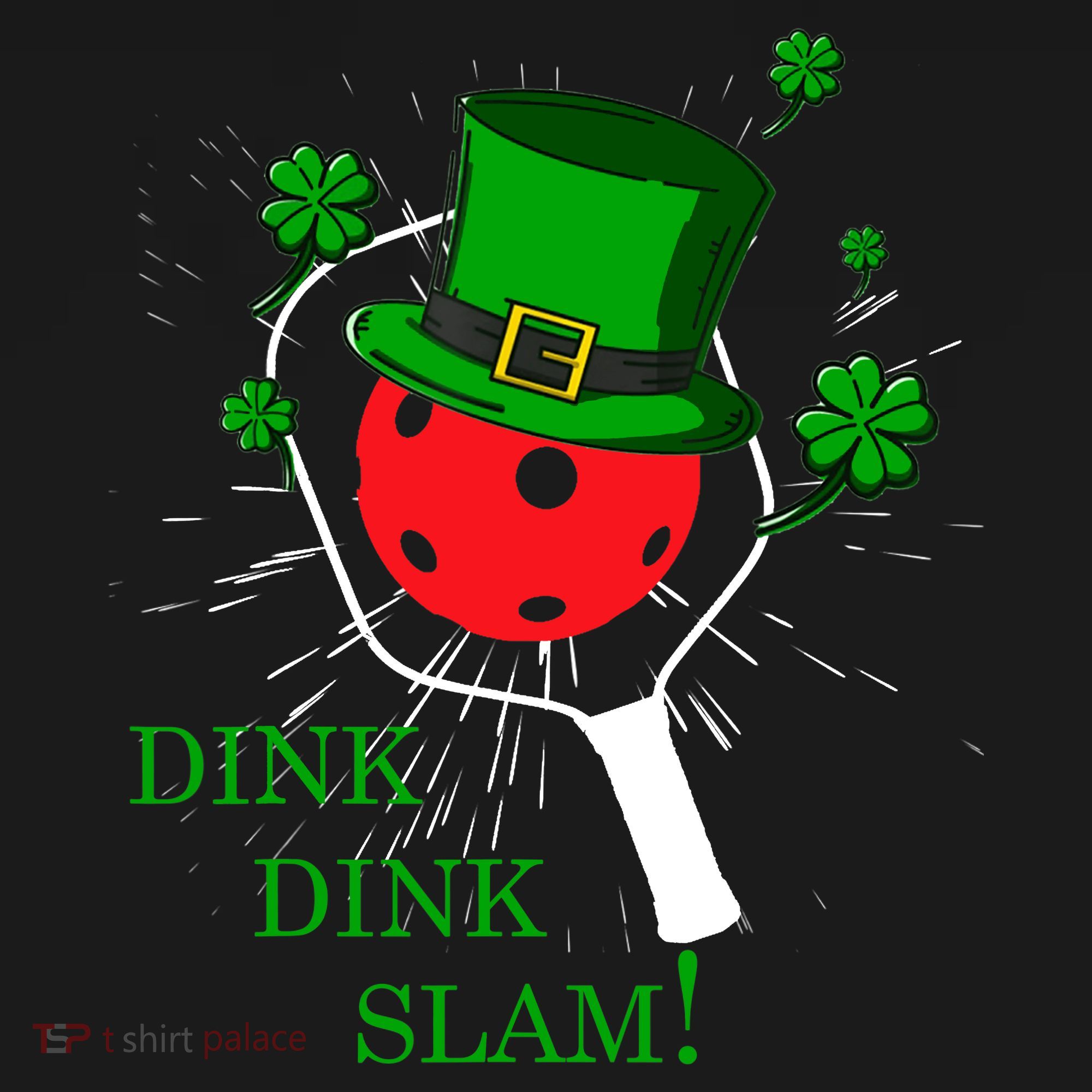 Pickleball St Patricks Day Leprechaun Dink Dink Slam Ornament