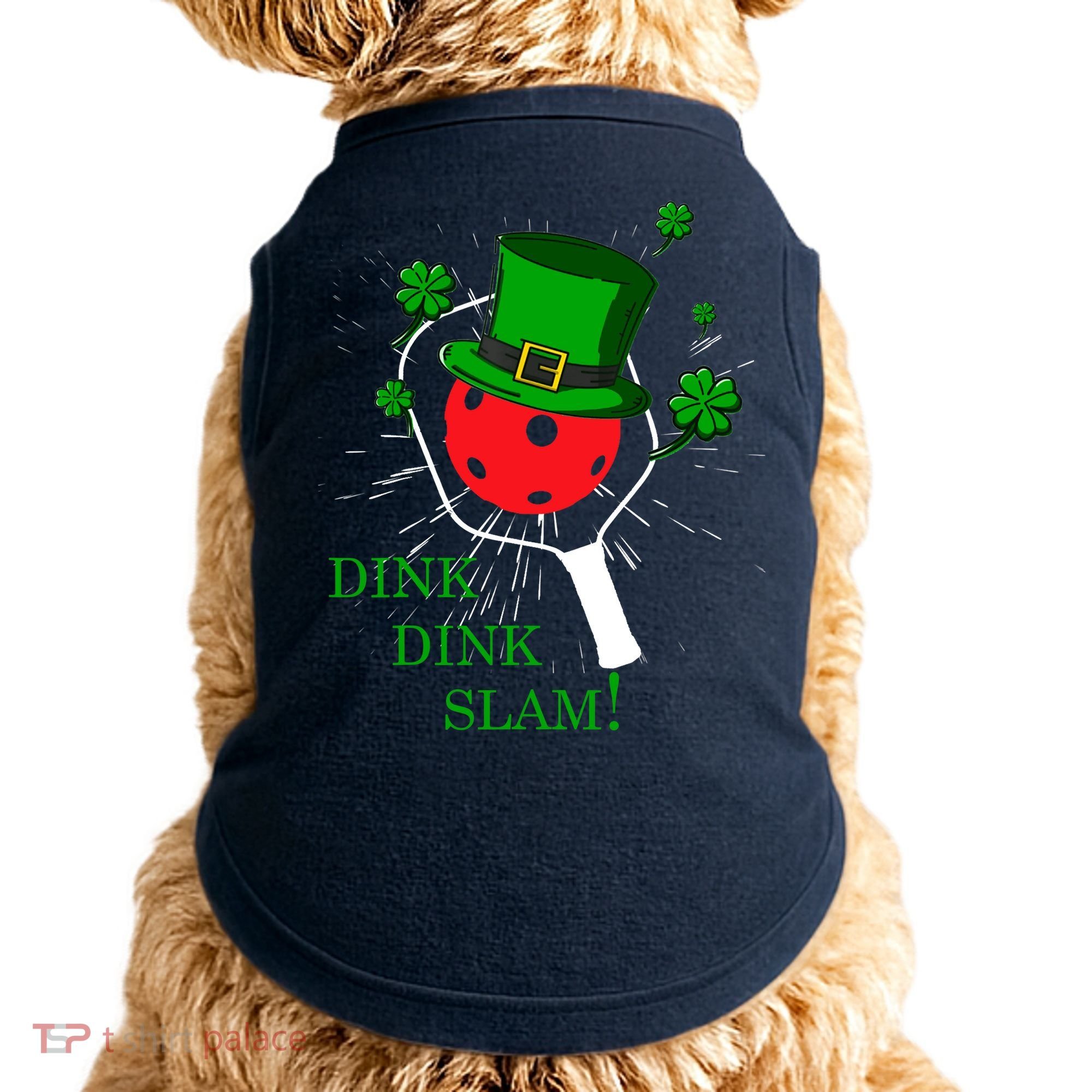 Pickleball St Patricks Day Leprechaun Dink Dink Slam Doggie Tank