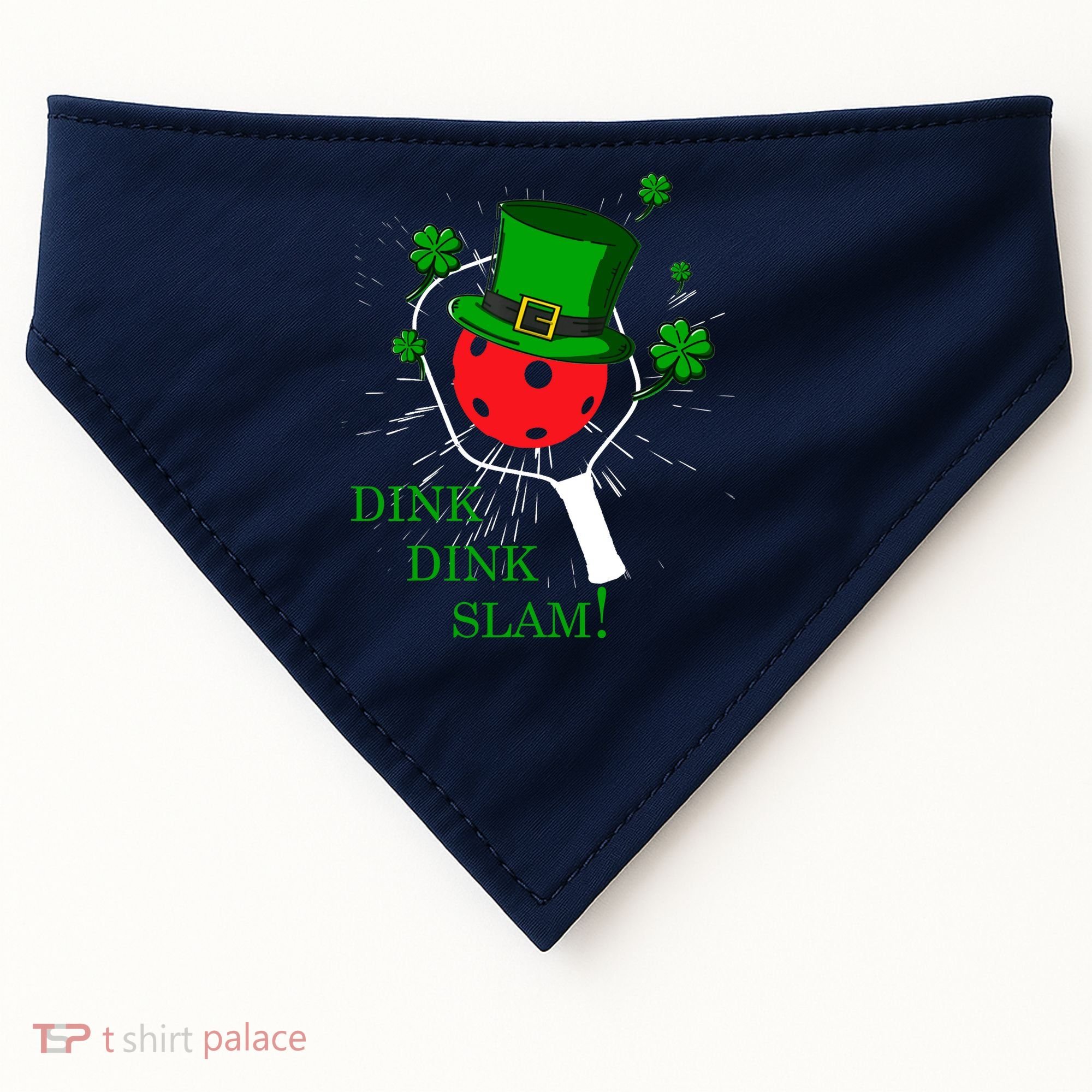 Pickleball St Patricks Day Leprechaun Dink Dink Slam USA-Made Doggie Bandana