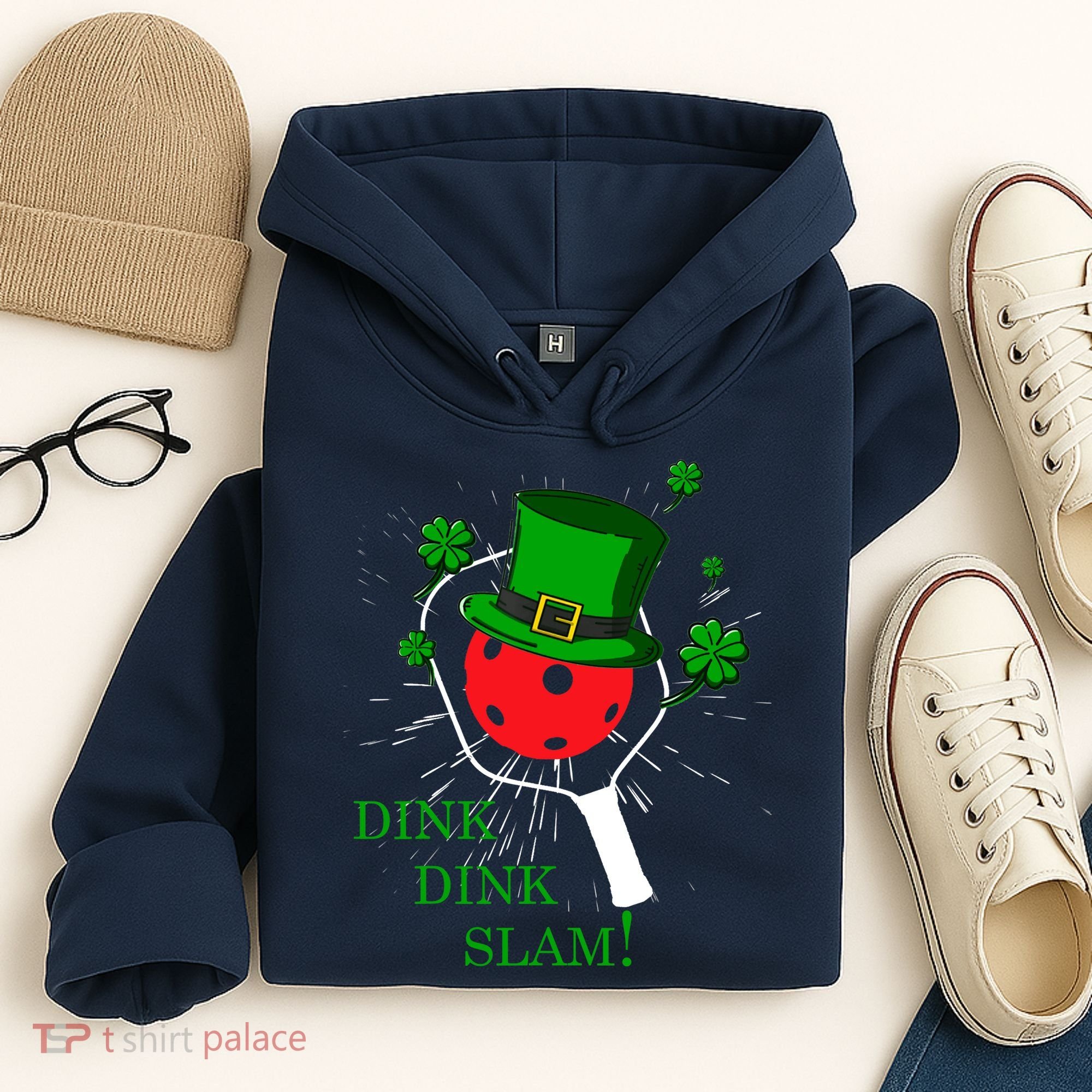 Pickleball St Patricks Day Leprechaun Dink Dink Slam Hoodie