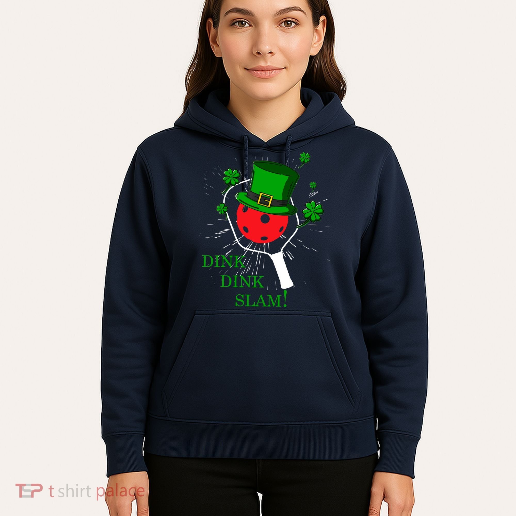 Pickleball St Patricks Day Leprechaun Dink Dink Slam Hoodie