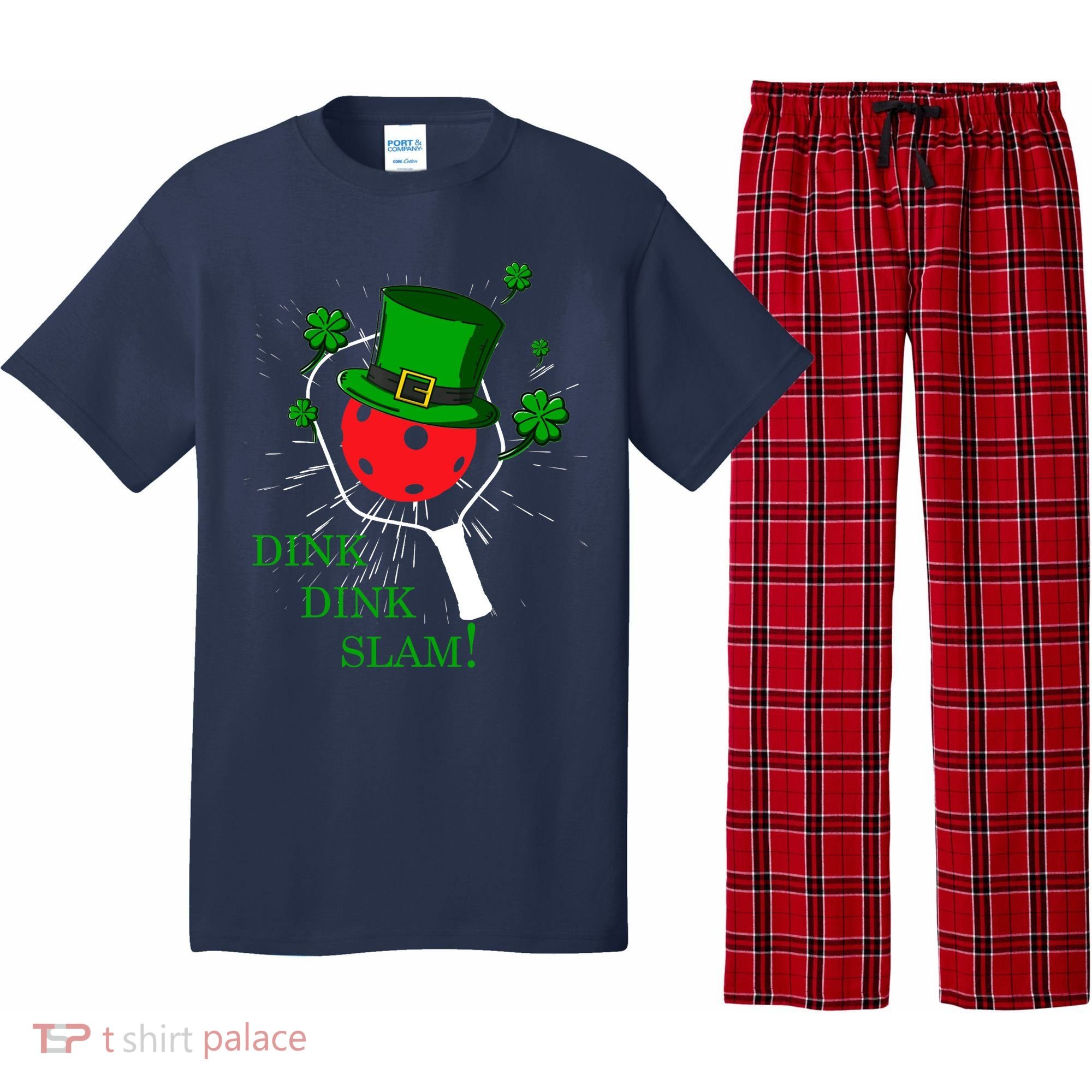 Pickleball St Patricks Day Leprechaun Dink Dink Slam Pajama Set