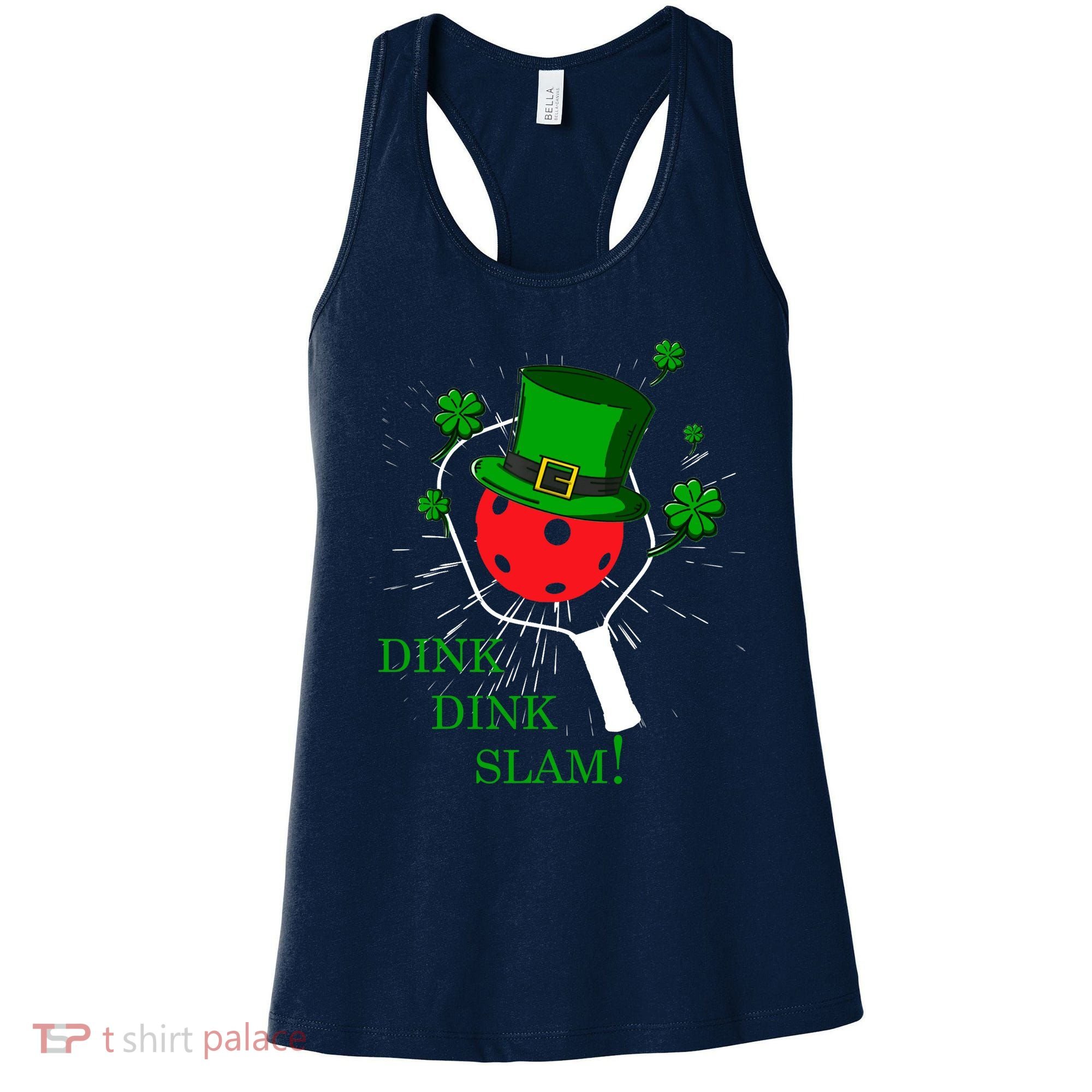 Pickleball St Patricks Day Leprechaun Dink Dink Slam Women's Tank Top