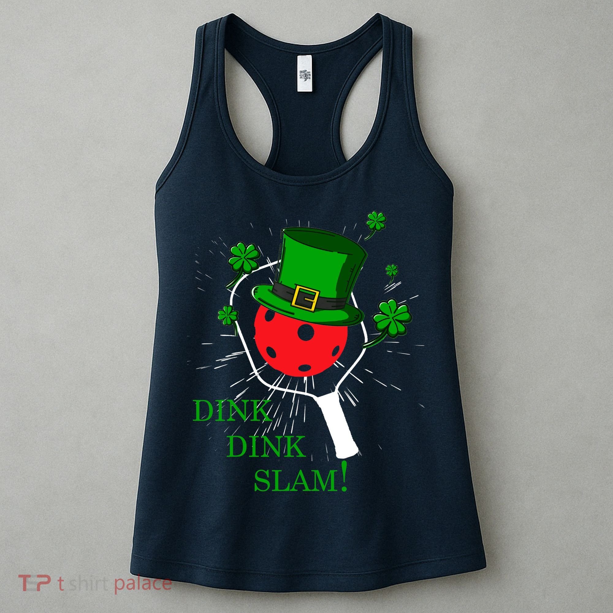 Pickleball St Patricks Day Leprechaun Dink Dink Slam Women's Tank Top