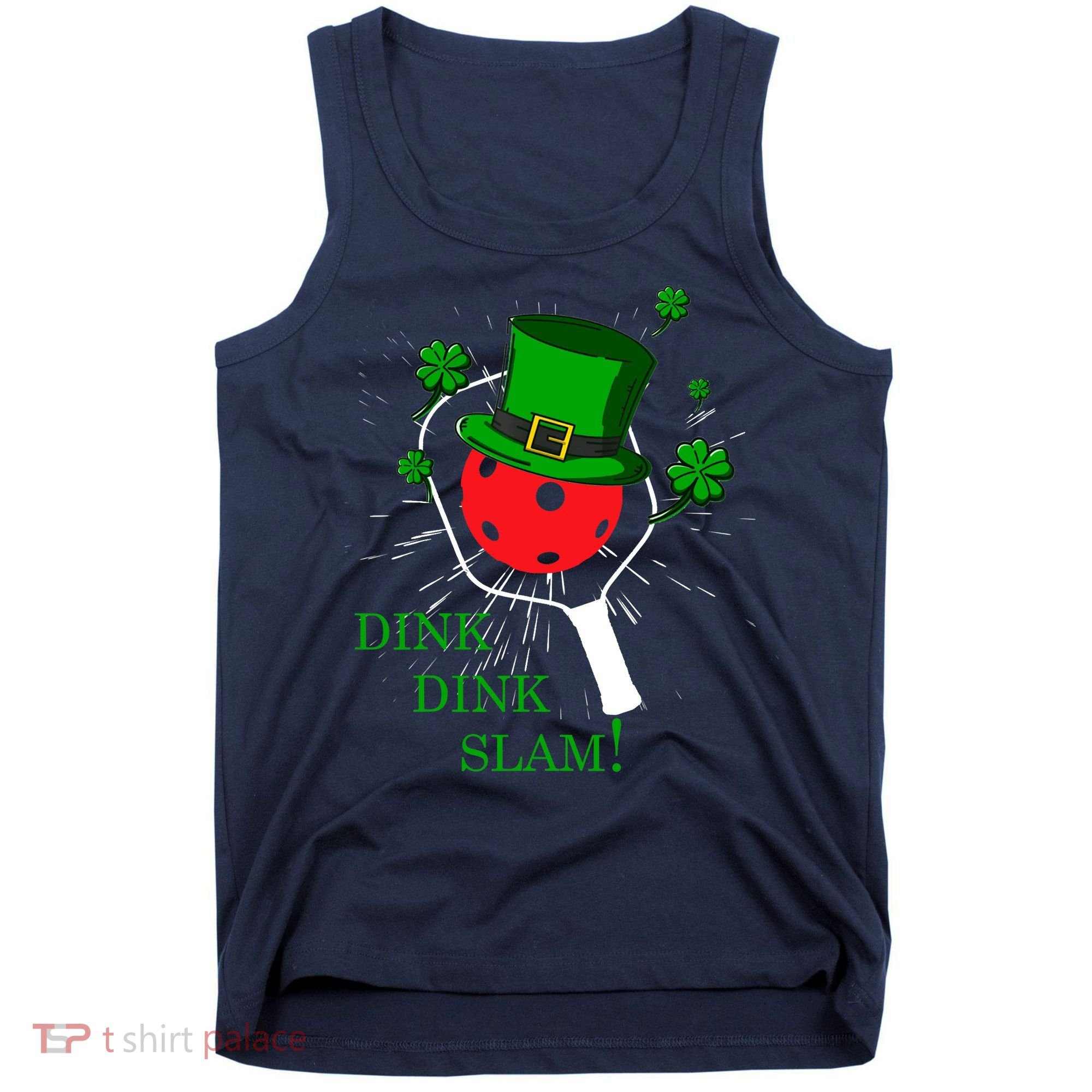 Pickleball St Patricks Day Leprechaun Dink Dink Slam Tank Top