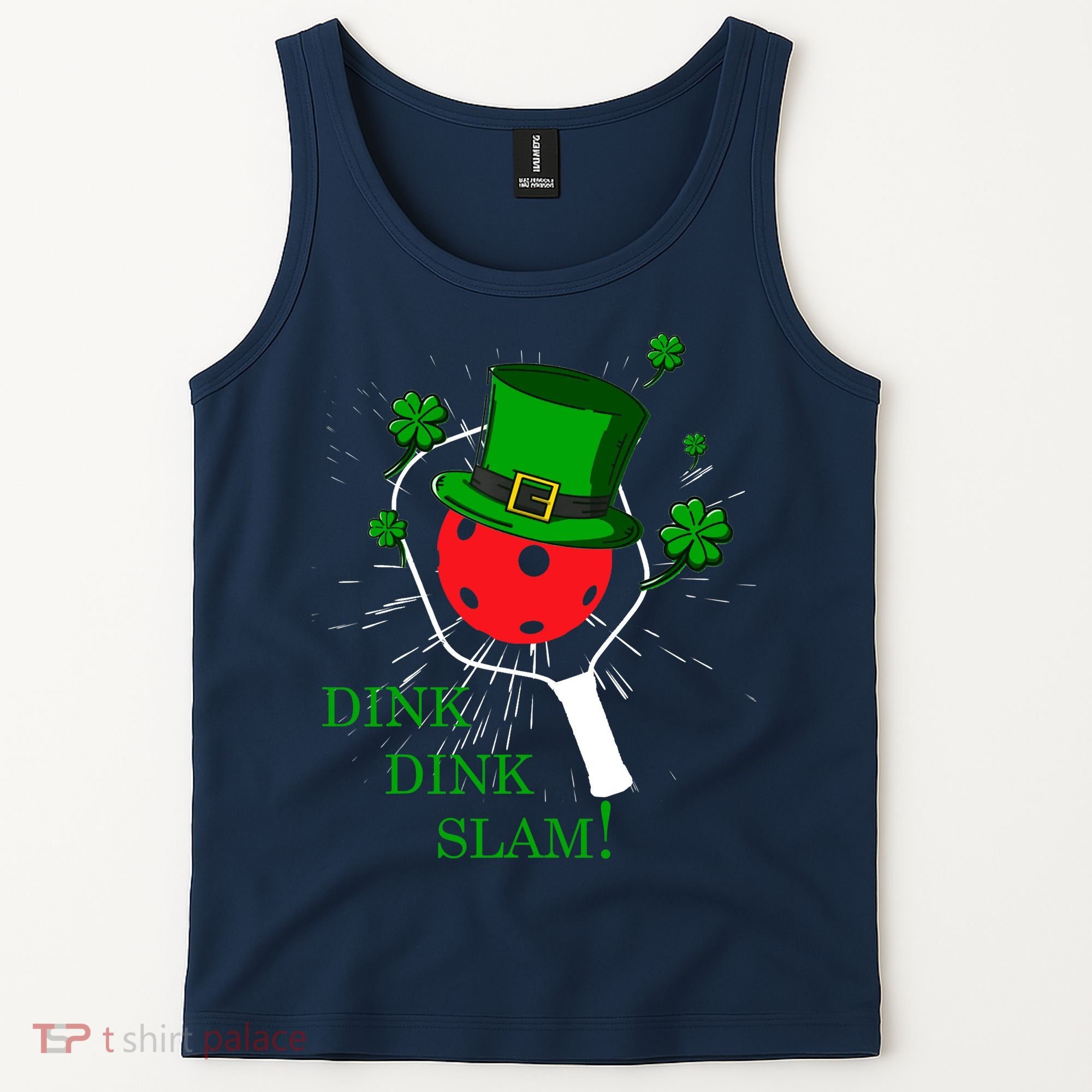 Pickleball St Patricks Day Leprechaun Dink Dink Slam Tank Top