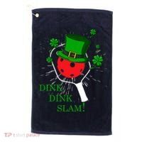 Pickleball St Patricks Day Leprechaun Dink Dink Slam Golf Towel thumb 0