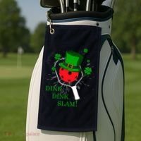 Pickleball St Patricks Day Leprechaun Dink Dink Slam Golf Towel thumb 2