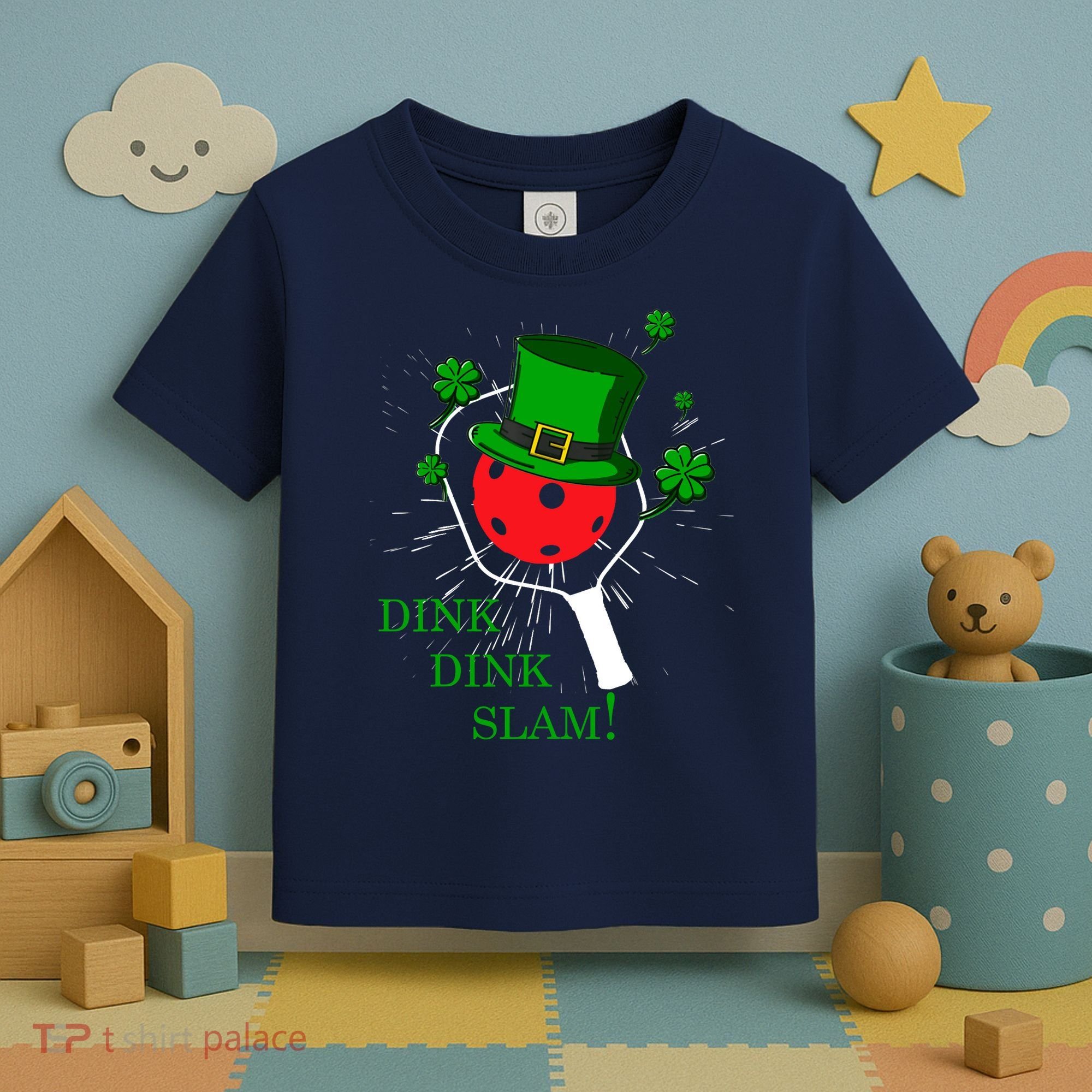 Pickleball St Patricks Day Leprechaun Dink Dink Slam Toddler T-Shirt
