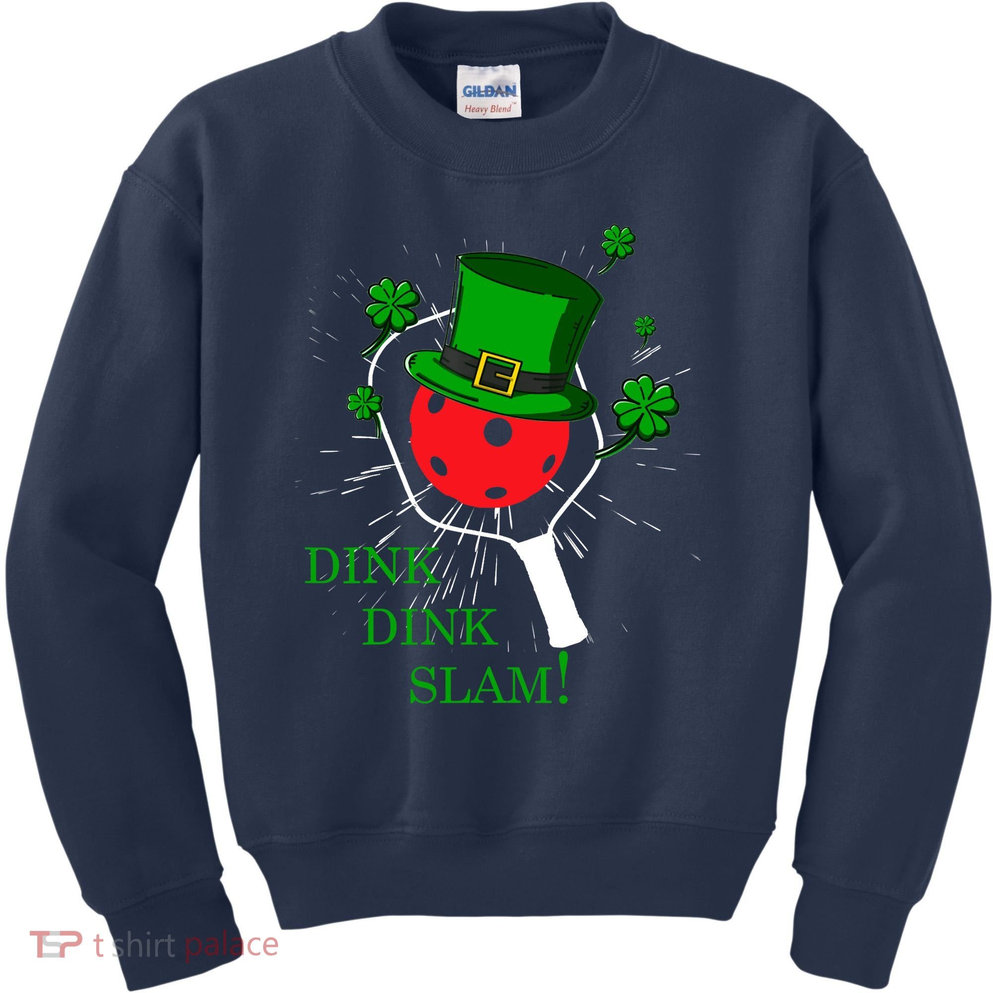 Pickleball St Patricks Day Leprechaun Dink Dink Slam Kids Sweatshirt
