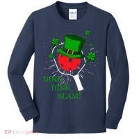 Pickleball St Patricks Day Leprechaun Dink Dink Slam Kids Long Sleeve Shirt thumb 0