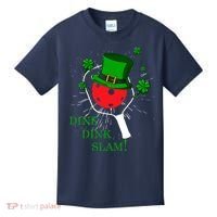 Pickleball St Patricks Day Leprechaun Dink Dink Slam Kids T-Shirt thumb 0