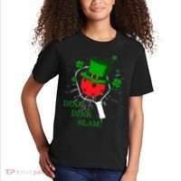 Pickleball St Patricks Day Leprechaun Dink Dink Slam Kids T-Shirt thumb 2