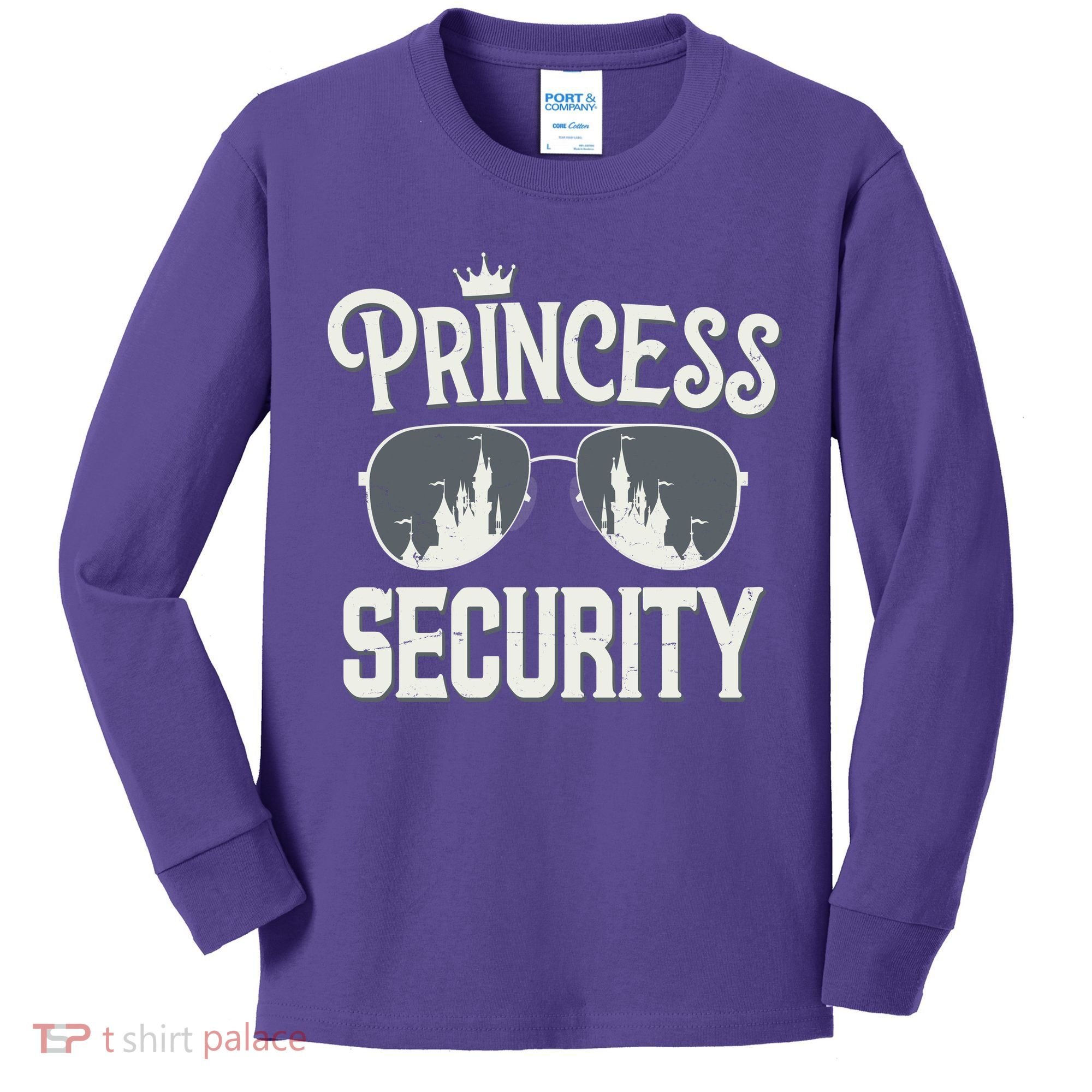 Princess Security Protection Birthday Party Matching Family Kids Long Sleeve Shirt