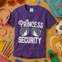 Princess Security Protection Birthday Party Matching Family Kids T-Shirt thumb 3