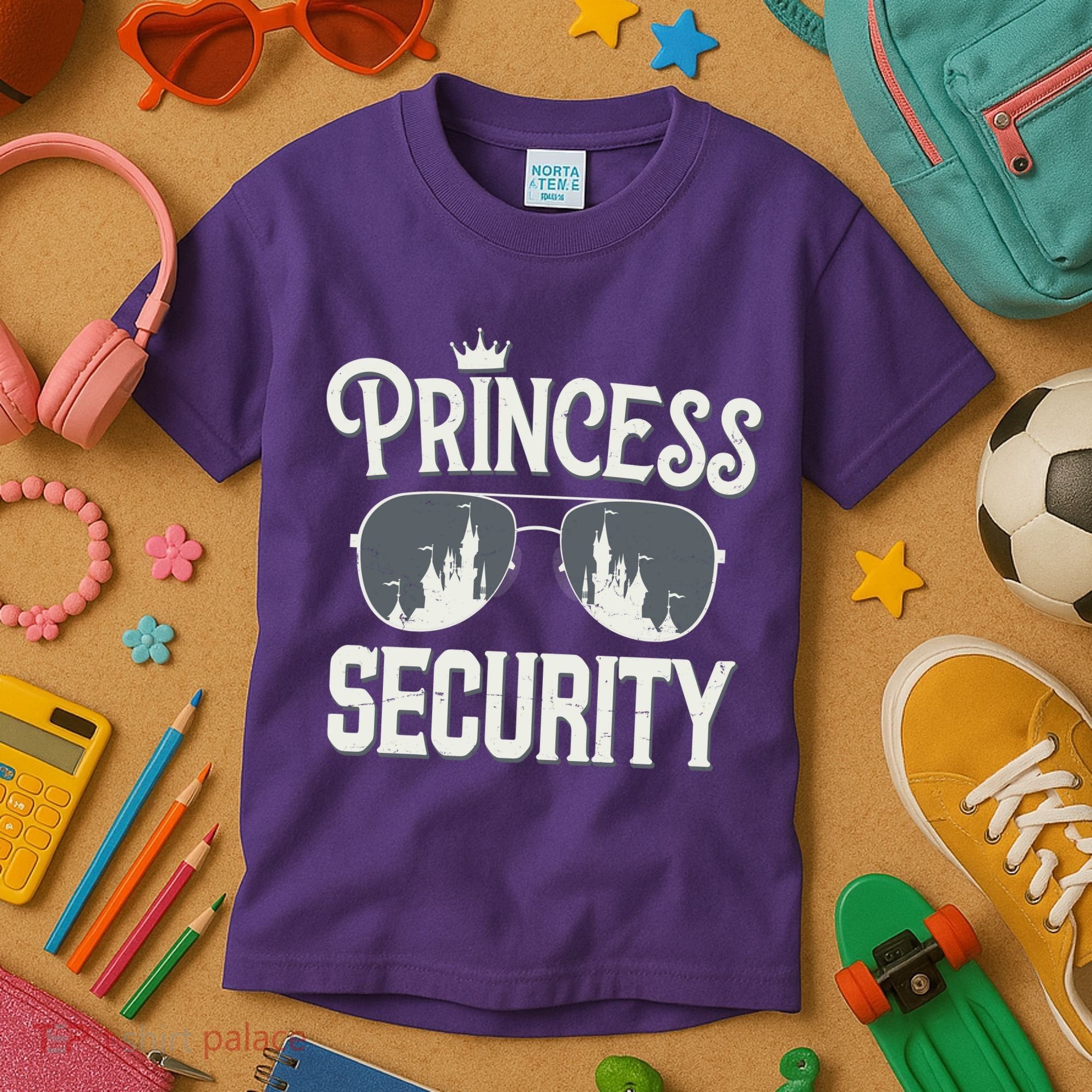Princess Security Protection Birthday Party Matching Family Kids T-Shirt