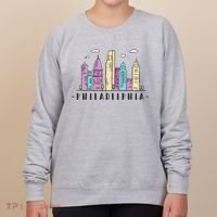 Philadelphia Skyline Pennsylvania Souvenir Gift Women's Sweatshirt thumb 0
