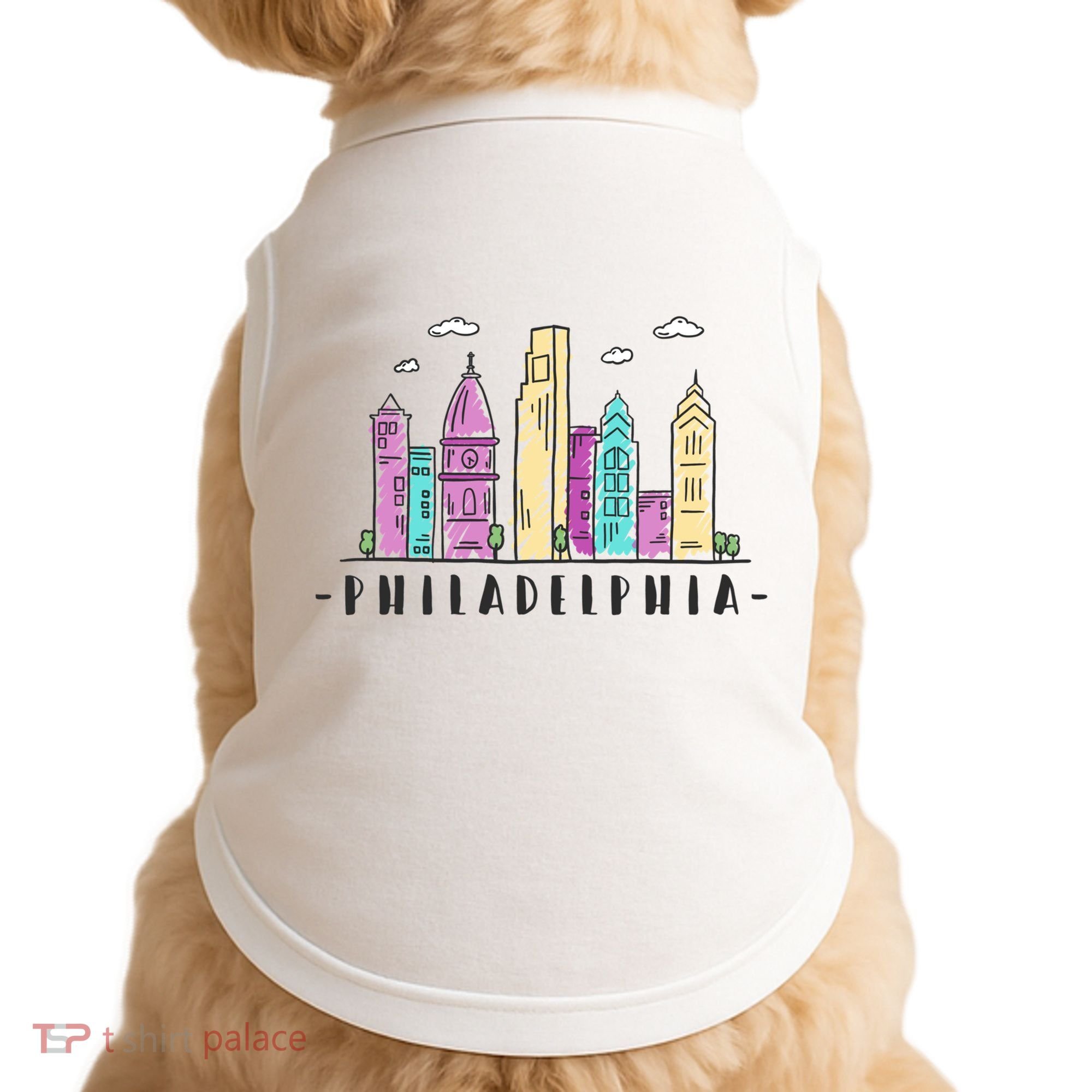 Philadelphia Skyline Pennsylvania Souvenir Gift Doggie Tank