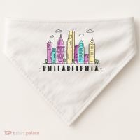 Philadelphia Skyline Pennsylvania Souvenir Gift USA-Made Doggie Bandana thumb 0