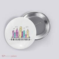 Philadelphia Skyline Pennsylvania Souvenir Gift Button thumb 0
