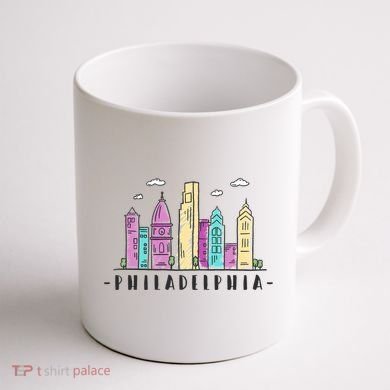 Philadelphia Skyline Pennsylvania Souvenir Gift Coffee Mug back