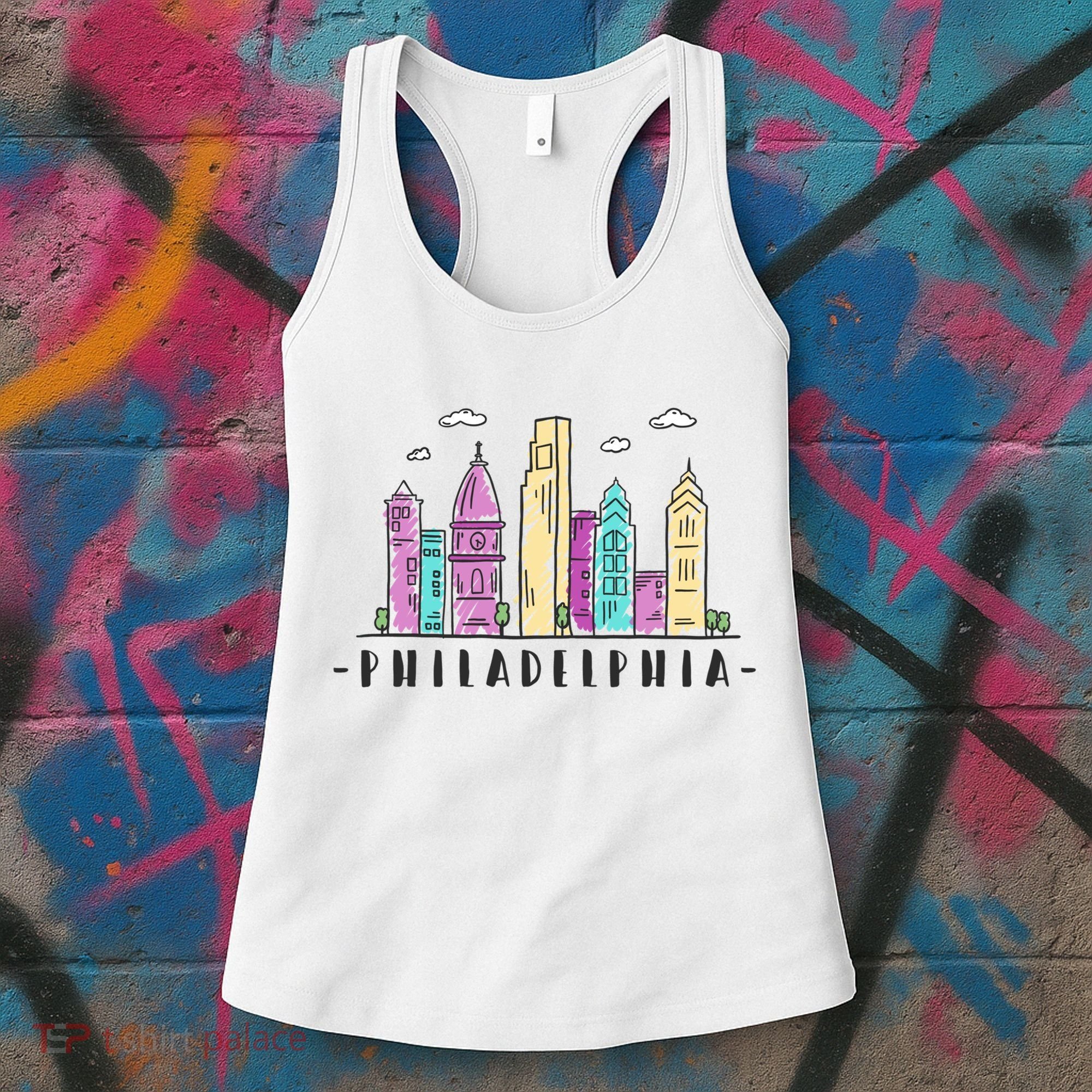 Philadelphia Skyline Pennsylvania Souvenir Gift Women's Tank Top