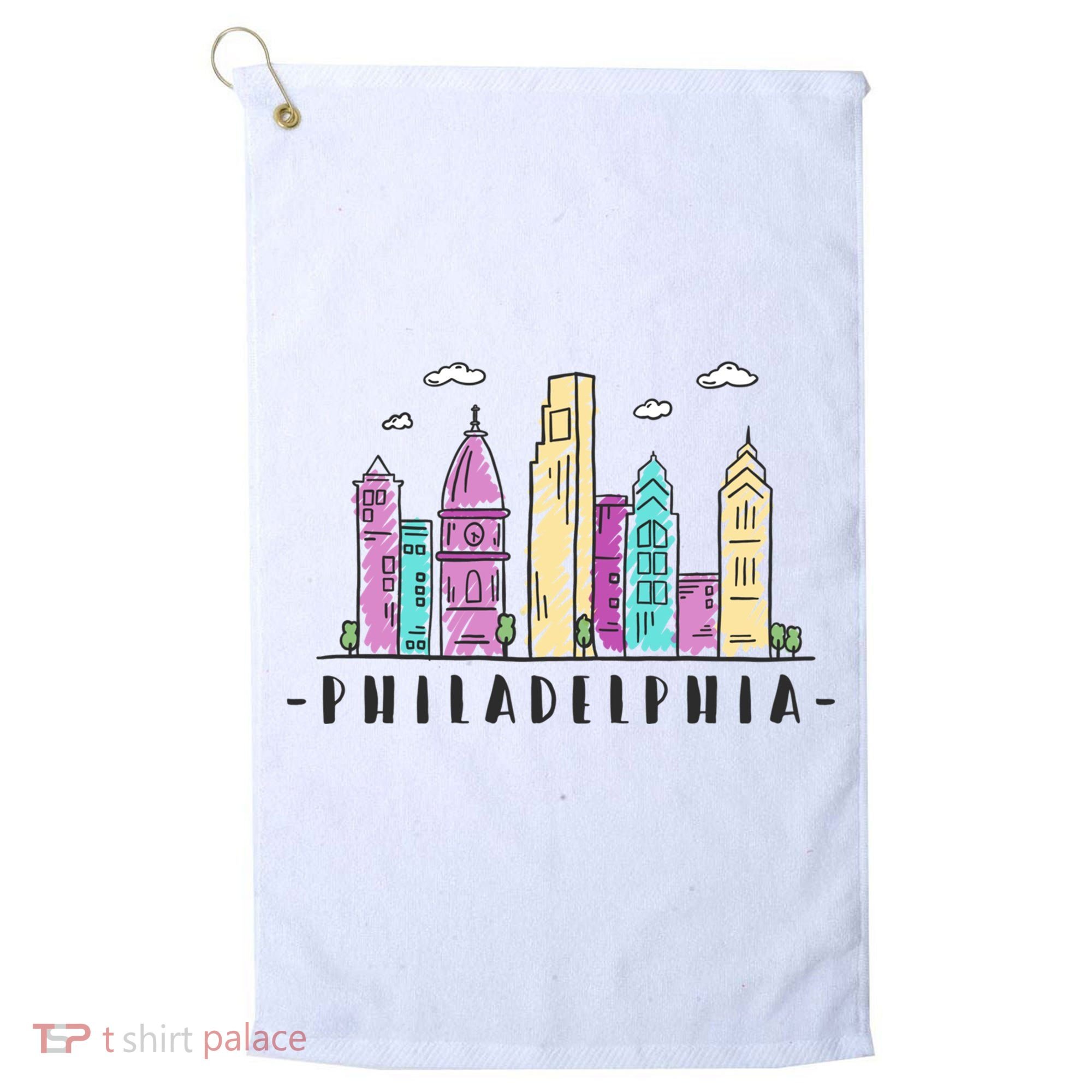 Philadelphia Skyline Pennsylvania Souvenir Gift Golf Towel
