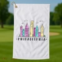 Philadelphia Skyline Pennsylvania Souvenir Gift Golf Towel thumb 1
