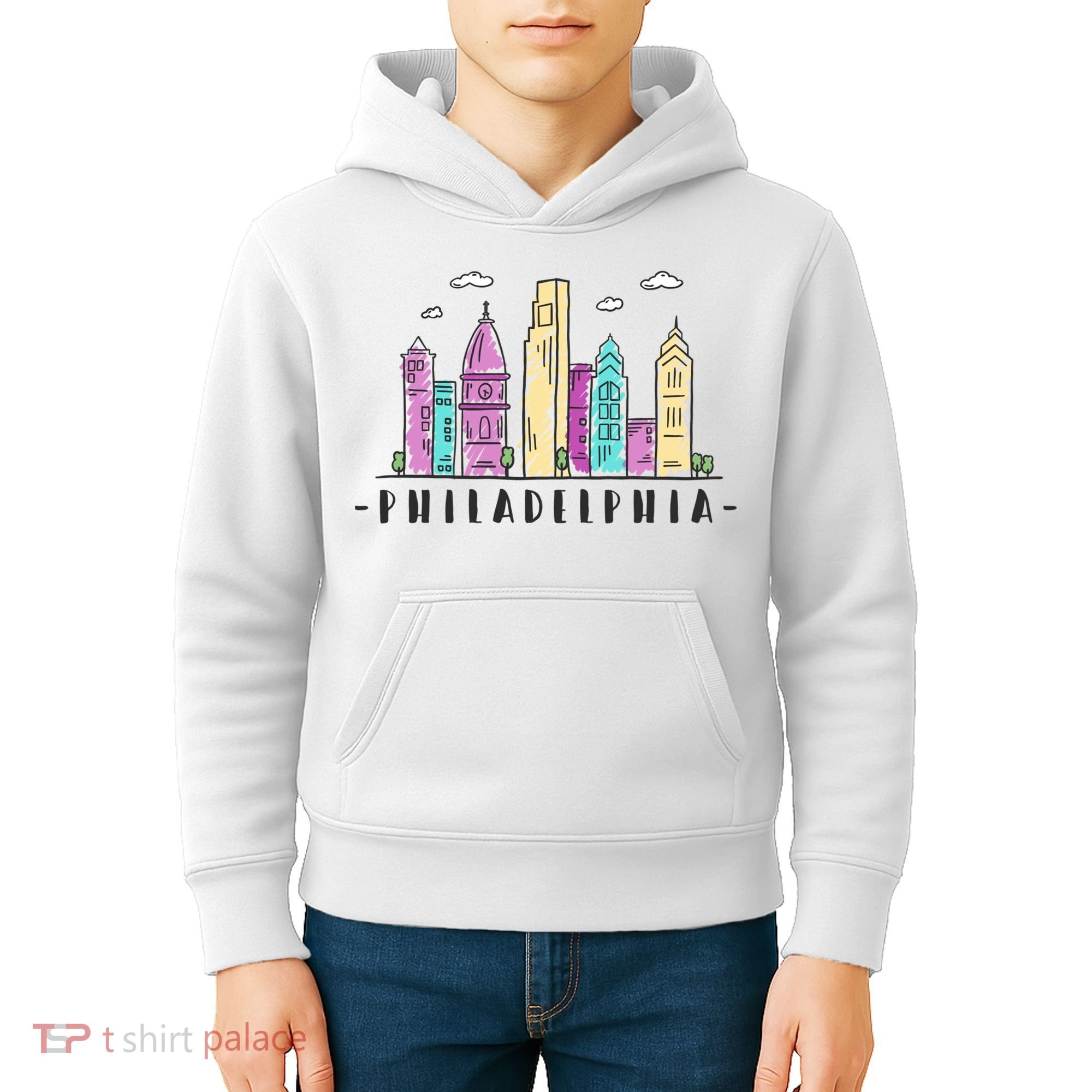 Philadelphia Skyline Pennsylvania Souvenir Gift Kids Hoodie