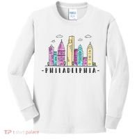 Philadelphia Skyline Pennsylvania Souvenir Gift Kids Long Sleeve Shirt thumb 0