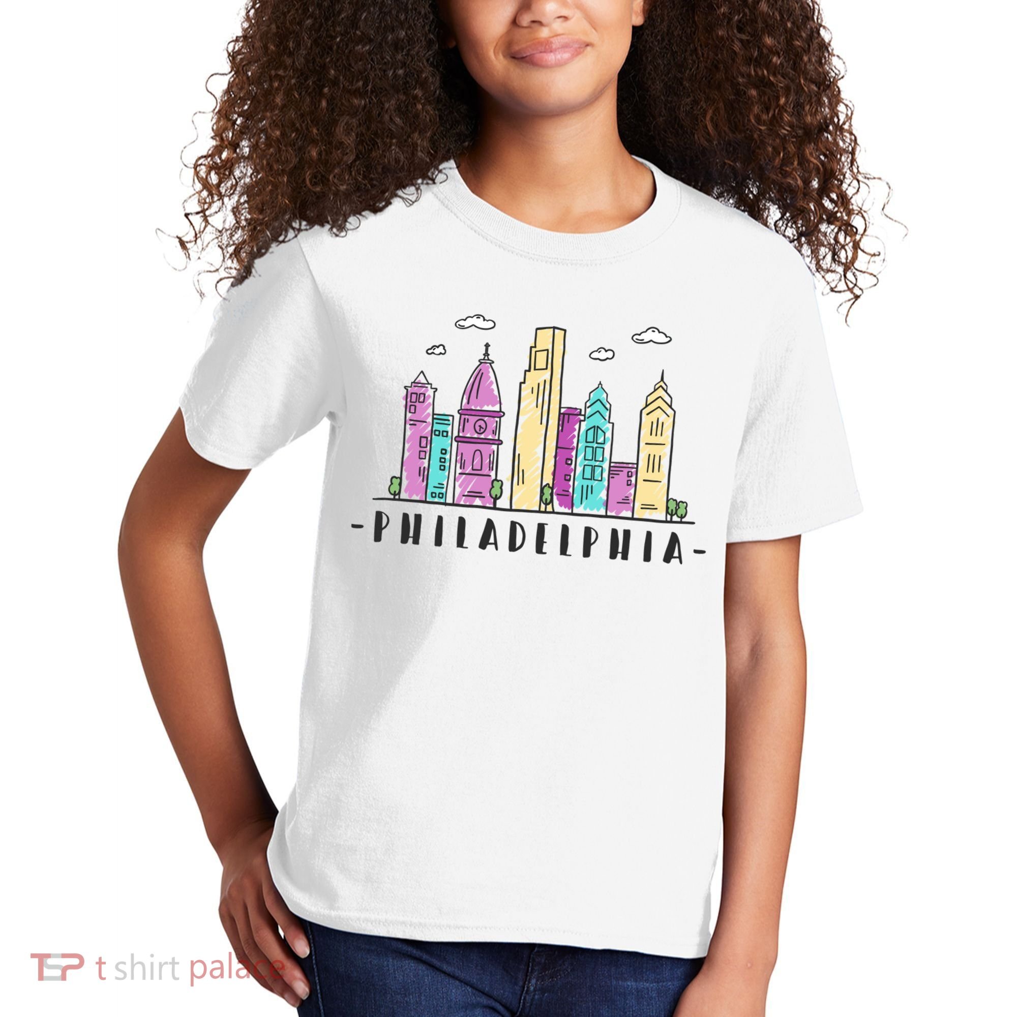 Philadelphia Skyline Pennsylvania Souvenir Gift Kids T-Shirt