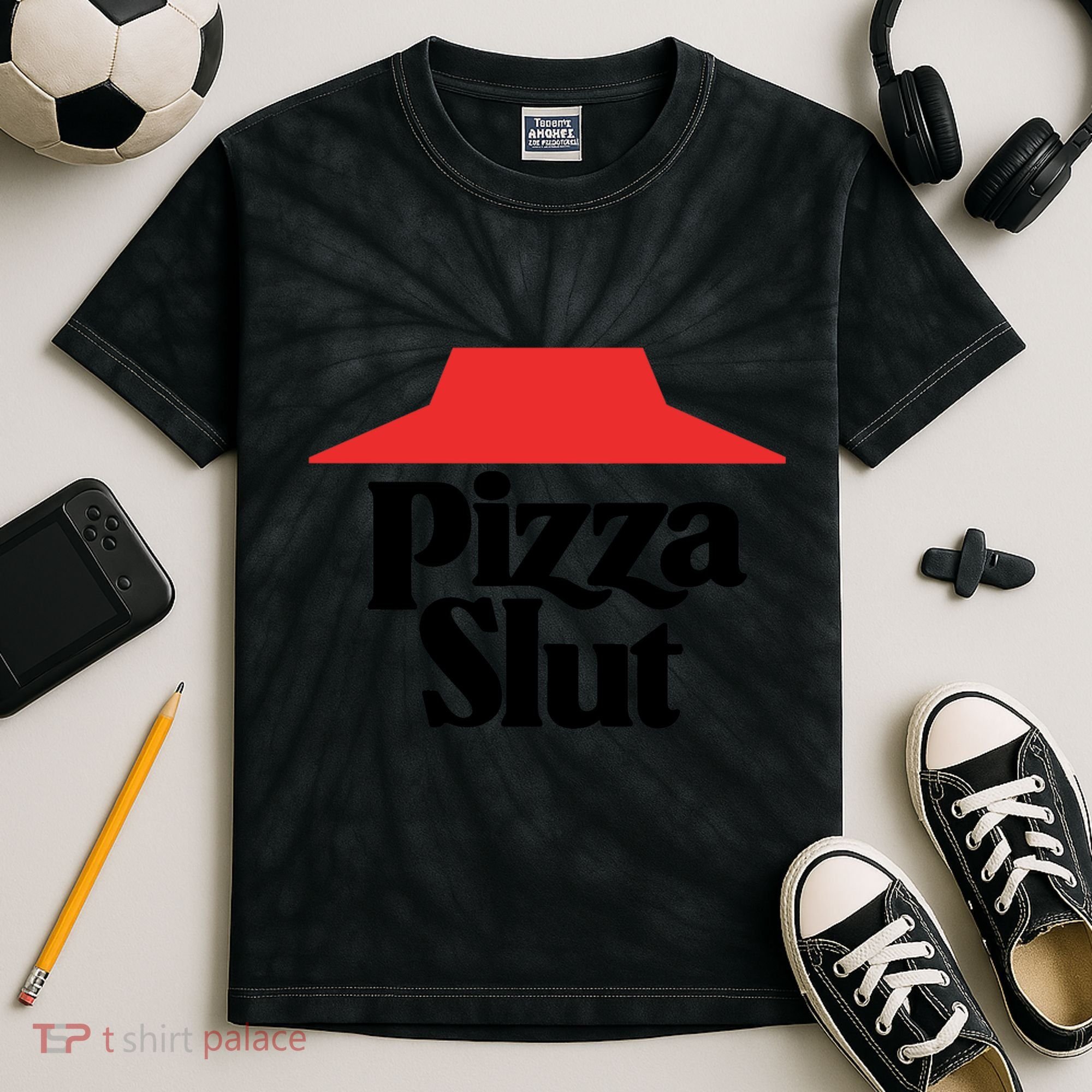 Pizza Slut Pizza Lover Kids Tie-Dye T-Shirt