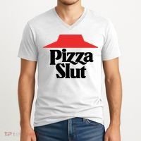 Pizza Slut Pizza Lover V-Neck T-Shirt thumb 2