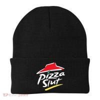 Pizza Slut Pepperoni Cheese Slice Beanie thumb 0